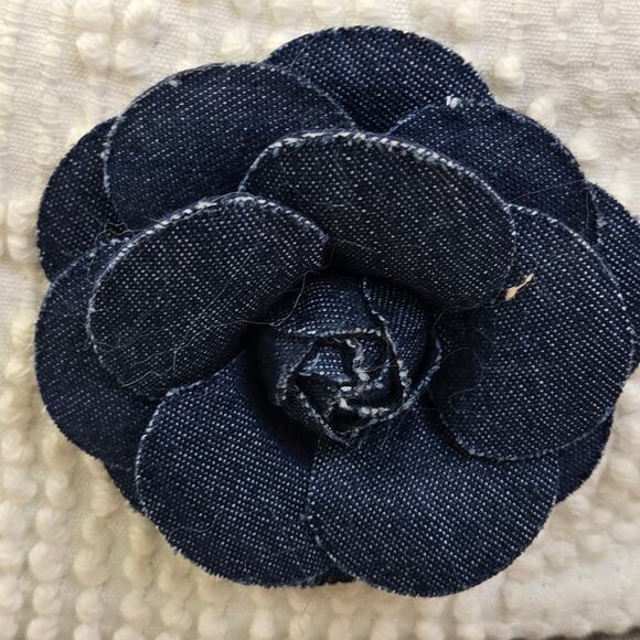 FLR PWR Upcycled Antique Hobnail textured Bedspread bag coin Small blue white - Picture 13 of 17